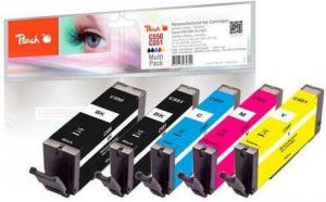 Tusz Peach Tusz PI100-327 /PGI-550, CLI-551 (Photo black, Black, Cyan, Magenta, Yellow) 1