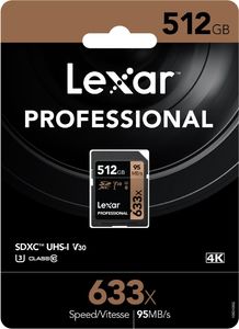 Karta Lexar Professional 633x SDXC 512 GB Class 10 UHS-I/U3 V30 (LSD512CBEU633) 1