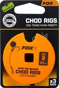 Fox Edge Armapoint stiff Rig beaked Chod Rigs x 3 25lb sz8 STD (CCR159) 1