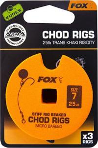 Fox Edge Armapoint stiff Rig beaked Chod Rigs x 3 25lb sz7 STD (CCR158) 1