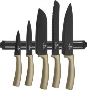 Berlinger Haus Zestaw noży 6 częściowy z listwą magnetyczną Metallic Line Carbon (5999056789883) 1
