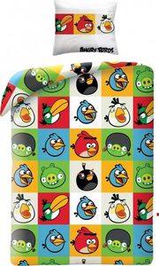 Angry Birds Pościel Angry Birds 160x200 cm + poduszka 70x80 cm biało-zielona 1