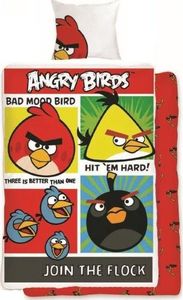 Angry Birds Pościel Angry Birds 160x200 cm + poduszka 70x80 cm czerwono-żółta 1