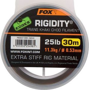 Fox Edges Rigidity Chod Filament 0.53mm 25lb x 30m - Trans Khaki (CAC610) 1