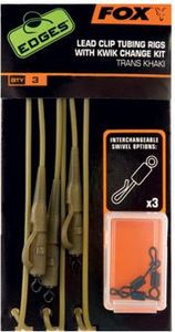Fox Edges Trans Khaki Tubing Leadclip Rigs x 3 inc Kwik Change Kit (CAC579) 1