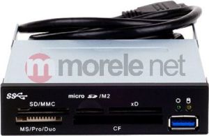Czytnik SilverStone Panel SST-FP37 USB 3.0 Card Reader 3,5 - czarno srebrny ( SST-FP37B ) 1