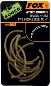 Fox Edges Withy Curve Adaptor Hook roz. 6+ - Trans Khaki x 10 (CAC562) 1
