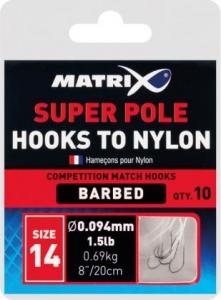 Fox Matrix Hooks To Nylon Super Pole 20cm roz.18 0.09mm (GHK060) 1