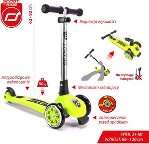 Hulajnoga ScootAndRide Highwaykick 3 Hulajnoga składana 3+ Lime 2