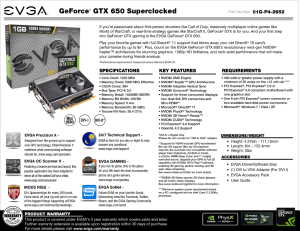 Karta graficzna EVGA GeForce GTX 650 Superclocked SC 1GB GDDR5 128bit 2DVI+mHDMI PCIe3.0 (01G-P4-2652-KR) 2