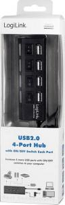 HUB USB LogiLink 4x USB-A 2.0 (UA0128) 2