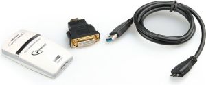 Adapter USB Gembird DVI HDMI, 1m, Czarny (AUSB3HDMI) 1