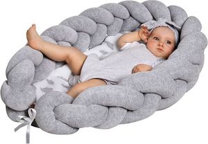 Lulando Lulando Kokon Braid Welur, szary / szare chmurki na białym 3