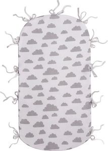 Lulando Lulando Kokon Braid Welur, szary / szare chmurki na białym 7