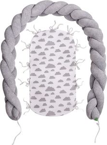 Lulando Lulando Kokon Braid Welur, szary / szare chmurki na białym 9