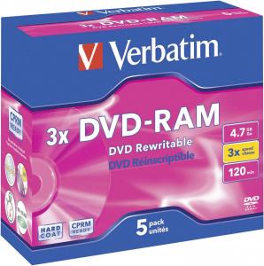 Verbatim DVD-RAM 4.7 GB 3x 5 sztuk (43450) 1