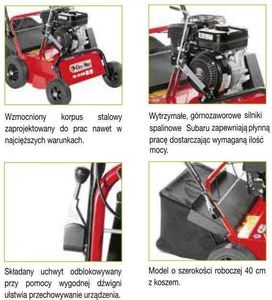 Oleo-Mac SR 40 S50 SILNIK SUBARU WERTYKULATOR SPALINOWY DO TRAWY AREATOR AERATOR MOC 5 KM PROFESJONALNY 7