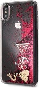 Guess Guess GUHCPXGLHFLRA iPhone X/Xs raspberry hard case Glitter Hearts 4