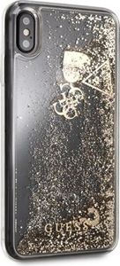 Guess GUHCPXGLHFLGO iPhone X/Xs gold/złoty hard case Glitter Hearts 3