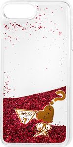 Guess Guess GUHCI8LGLHFLRA iPhone 7/8 Plus raspberry hard case Glitter Hearts 1