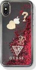 Guess Guess GUHCI8GLHFLRA iPhone 7/8 raspberry hard case Glitter Hearts 1
