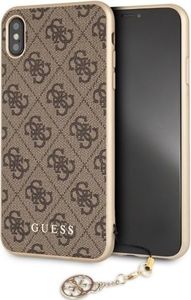 Guess Guess GUHCI65GF4GBR iPhone Xs Max brown/brązowy hard case 4G Charms Collection 1