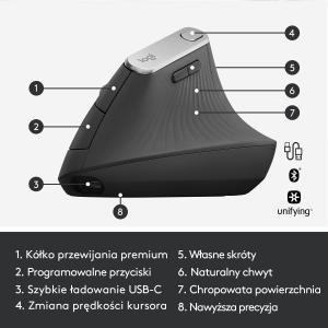 Mysz Logitech MX Vertical Ergonomic (910-005448) 3