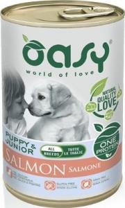 Oasy Puszka One Protein Puppy z łososiem 400g 1