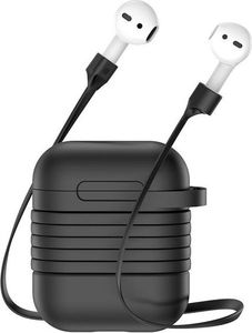Baseus etui 2w1 pasek strap do Apple Airpods case Black 2