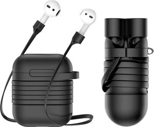Baseus etui 2w1 pasek strap do Apple Airpods case Black 8