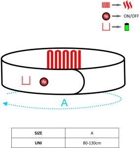 Glovii Ogrzewany pas uniwersalny z wejściem USB 5