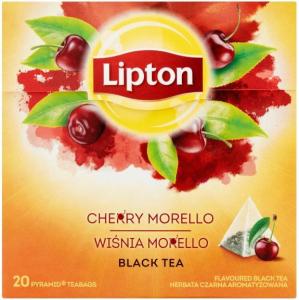 Lipton herbata czarna aromatyzowana Wiśnia Morello 20 piramidek 1