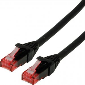 Roline ROLINE - Patch- Cable - RJ- 45 (M) to RJ- 45 (M) - 7.5 m - UTP - CAT 6 - halogen free, shaped, stranded - black (21.15.2556) 1