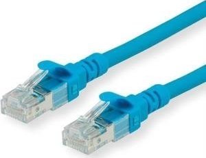 Roline ROLINE - Patch- Cable - RJ- 45 (M) to RJ- 45 (M) - 30 cm - UTP - CAT 6a - halogen free, shaped, stranded - blue (21.15.2985) 1