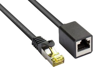 Good Connections RJ45 Patch cable extension withCat.7 RohCable and latch protection (RNS), S/FTP, PiMF, halogen free, 600MHz, OFC, black, 0,5m, Good Connections (8070VR- 005S) 1