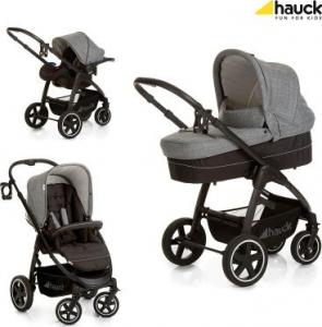 Wózek Hauck Wózek dziecięcy Soul Plus Trio Set (gondola, fotelik Comfort Fix, uchwyt na kubek, okrycie na nóżki) Melange Grey/Caviar 1