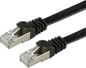 Value VALUE - Patch- Cable - RJ- 45 (M) to RJ- 45 (M) - 5 m - FTP - CAT 6a - halogen free, shaped, stranded, flat - black (21.99.0835) 1
