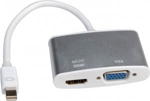 Adapter AV Roline DisplayPort Mini - HDMI - D-Sub (VGA) srebrny (JAB-2601584) 1
