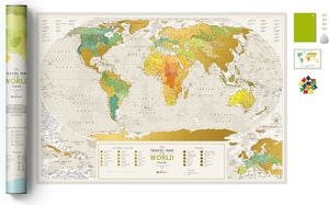 MAPA ZDRAPKA ŚWIAT TRAVEL MAP GEOGRAPHY WORLD 1