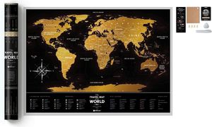 MAPA ZDRAPKA ŚWIAT TRAVEL MAP BLACK WORLD 1