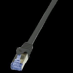 LogiLink Patch Cable, cat. 6A S/FTP, 50,0 m, black shielded (PIMF), 4 x 2 AWG 26/7, pin assignment: 1:1, copper core, (CQ3143S) 1