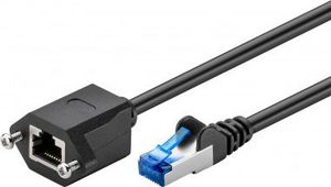 Goobay Wentronic goobay - Patch- Extension cable - RJ- 45 (M) to RJ- 45 (W) - 1,0m - SFTP, PiMF - CAT 6a - shaped, stranded - black (77574) 1