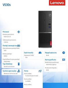 Komputer Lenovo Core i3-8100, 4 GB, 1 TB HDD Windows 10 Pro 4