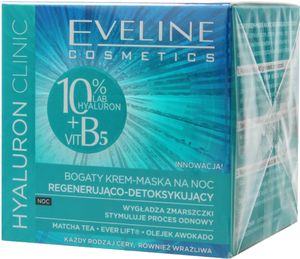 Eveline Hyaluron Clinic Bogaty Krem-Maska regenerująco-detoksykująca na noc 50ml 1