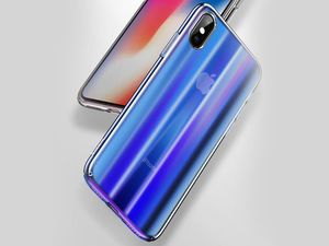 Baseus Baseus Aurora Case cieniowane etui pokrowiec ombre Apple iPhone XS / X niebieski (WIAPIPH58-JG03) 2