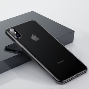 Baseus Baseus Simplicity żelowe etui pokrowiec z zatyczką na port ładowania iPhone XS Max przezroczysty czarny (ARAPIPH65-A01) 7