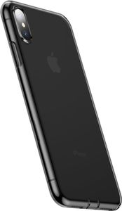 Baseus Baseus Simplicity żelowe etui pokrowiec z zatyczką na port ładowania iPhone XS / X przezroczysty czarny (ARAPIPH58-A01) 2