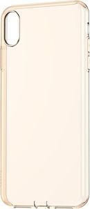 Baseus Baseus Simplicity żelowe etui pokrowiec z zatyczką na port ładowania iPhone XS Max przezroczysty złoty (ARAPIPH65-A01) 3