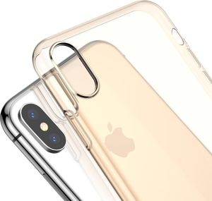Baseus Baseus Simplicity żelowe etui pokrowiec z zatyczką na port ładowania iPhone XS Max przezroczysty złoty (ARAPIPH65-A01) 5