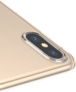 Baseus Baseus Simplicity żelowe etui pokrowiec z zatyczką na port ładowania iPhone XS Max przezroczysty złoty (ARAPIPH65-A01) 6
